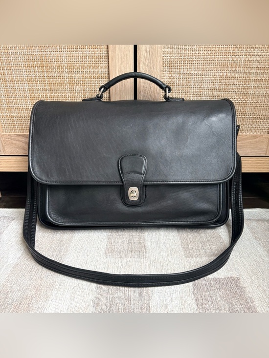 Coach Handbags - COACH Vintage Metropolitan Black Leather Nickel Briefcase Laptop Bag 5180 *READ*